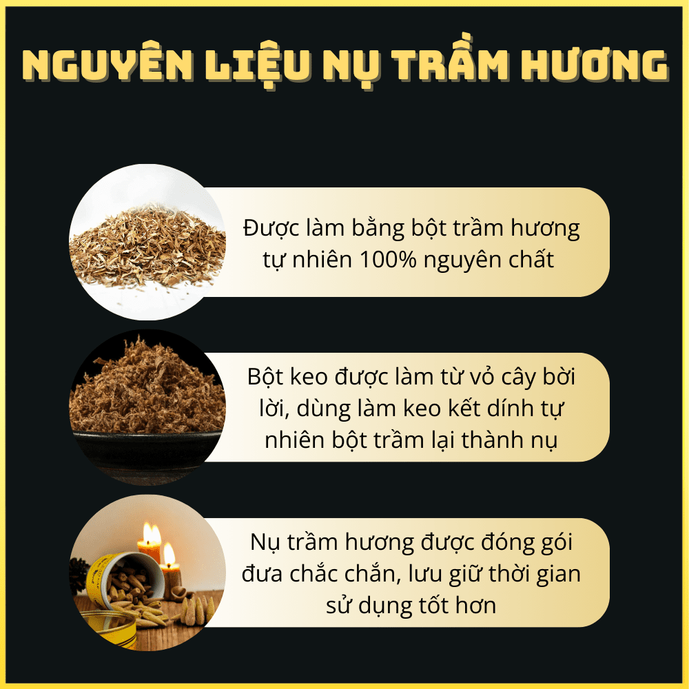 Nguyên liệu tạo nên nụ trầm hương Nguyên liệu tạo nên nụ trầm hương